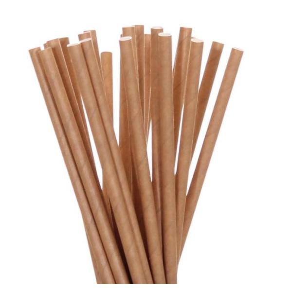 Quality Washable Reusable Kraft Paper Straws Smooth Cutting Thick Paper Straws wholesale