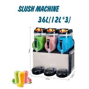 Big Capacity 36l 3 Tank Slush Machine 12Lx3 Treble Slush Puppy Maker