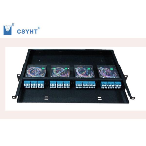 Quality Black MPO 19 Fiber Optic Patch Panel High Capacity With 4pcs MPO Cassette wholesale