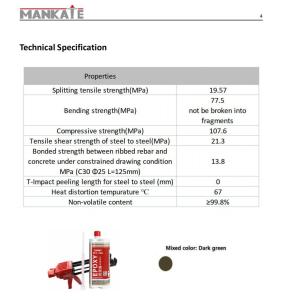 Construction Anchor Adhesive MKT-500 Epoxy Resin For Joints And Chemical Sealant