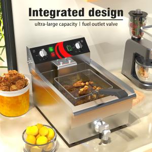 13L Capacity Industrial Deep Fryer For Potato Chips And Chicken Frying
