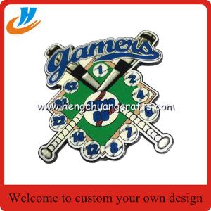 LED flash baseball lapel pin/US baseball metal pin with LED on back
