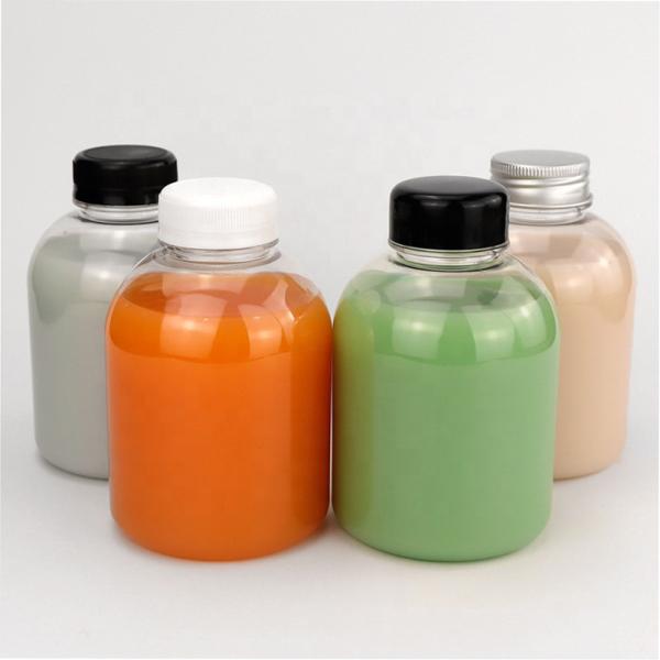 Quality 400ml Plastic Beverage Bottles PET Plastic Drink Bottles OEM Logo With Lid Caps wholesale