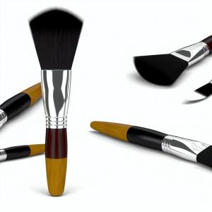 TOUCH UP 15  Custom Blade Eyebrow Eyeliner Brush Synthetic Hair Wood Brush