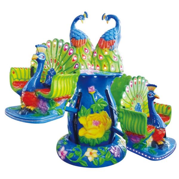 Blue color peafowl helicopter ride for kids funny lifting and rotating game