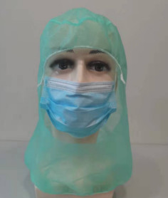 China Green Protective Disposable Balaclava Hood For Hospital Workshop on sale