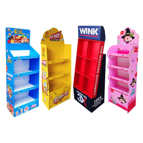 Supermarket Paper Shelf Hook Floor Display Rack Cosmetics Paper Display Rack