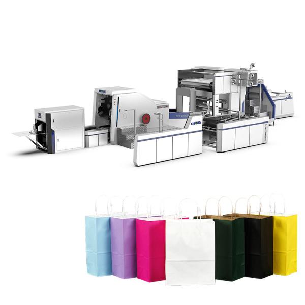 Quality Square Bottom Paper Bag Making Machine within Online Handle Attach Fully Automatic wholesale