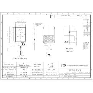 Polcd 2.8 Inch TFT LCM Qvga 240x320 14pins RTP Resistive Touch ST7789V 2.8"