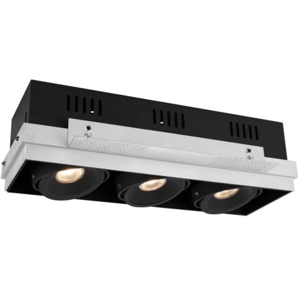 180mA Adjustable 3000K Powder coating Finishing Hotel LED Down Lights 3*7W Triple head Tiltable Square