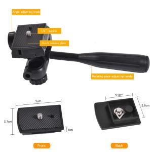 3 Way Pan Tripod Tilt Head Quick Release Plate And 360 Camera Mount