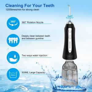 Water Pick IPX7 Waterproof Rechargeable Cordless Electric Portable Jet Teeth