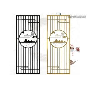 Electroplated Stainless Steel Decorative Screen Laser Cut 96in Height