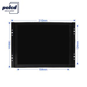 Polcd Customize 8 Inch IPS Panel Metal Case Industrial LCD Monitor Open Frame