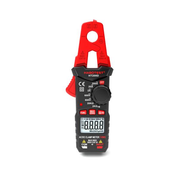 HT200D AC DC Clamp Meter , Mini Clamp Meter With Resistance Data Max Hold /