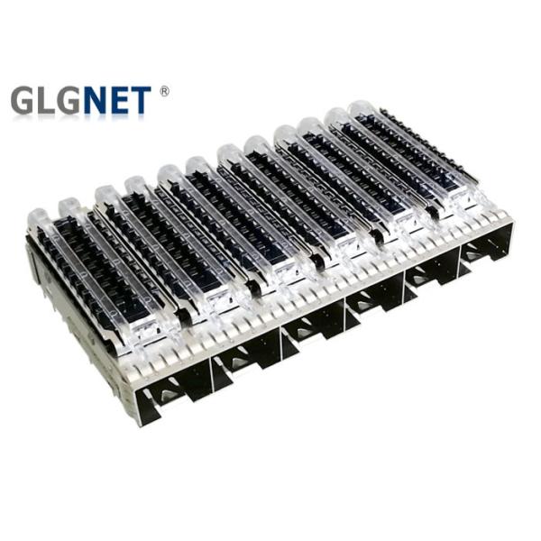 Quality 10G Multiple Port 1x6 SFP+ Cage Connector with HS and LP Press Fit Mounting wholesale