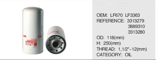 Quality FILTER AUTO ENGINE PARTS FUEL OIL FILTER LF670 wholesale