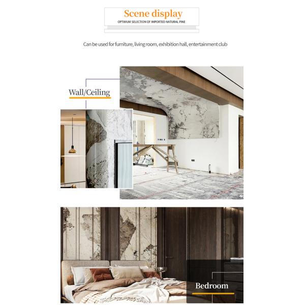 Factory Direct Sales 1.22*2.44 M PET High Gloss Marble Bamboo Charcoal Wall Panel