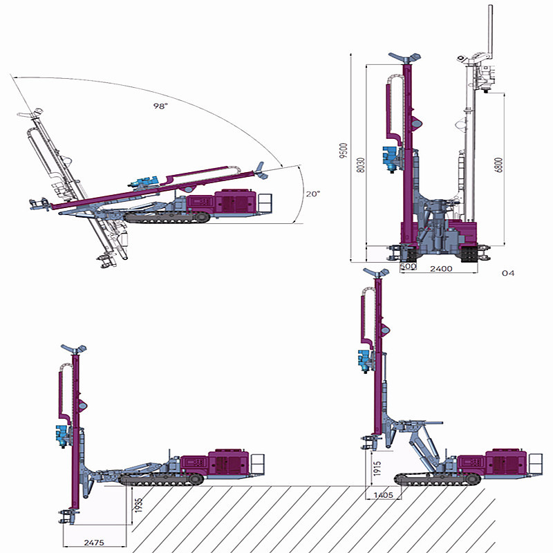 DTH Drilling Rig Mining Hard Rock Blasting Drilling Machine Multifunctional Crawler Drilling Rig