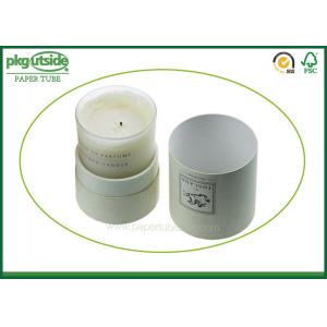 White Card Cardboard Canister Packaging , Custom Printed Candle Boxes