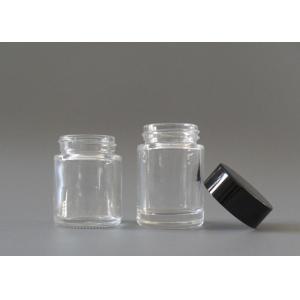 Clear Custom Makeup Containers Cosmetic Glass Jars With Lids UV Coated