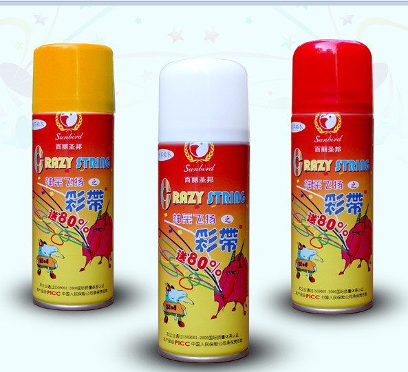 Non-flamble 250ml Aerosol Spray Crazy Silly String Spray Festive Decorations