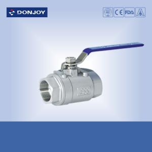 SS304 2 Peice Sanitary Ball Valve With manual plastic handle