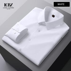 Knitted Three Prevention Fabric Men's Shirt for Spring Commuting High End White