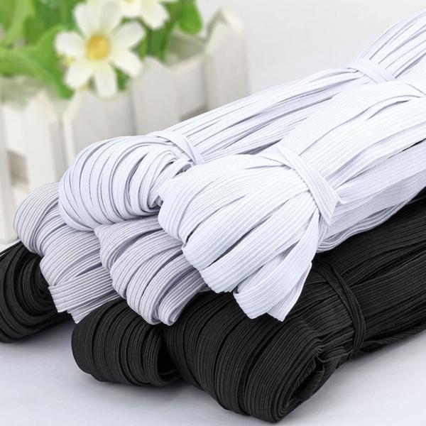 Various size flat elastic Custom 6mm bundle packing wholesale elastic band/White