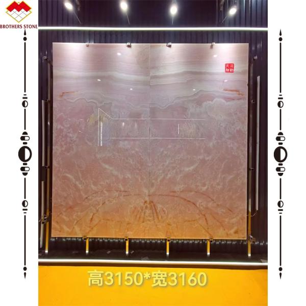 Big Slab Onyx Marble Stunning White Pink Onyx Stone for Wall Panel and Table Top