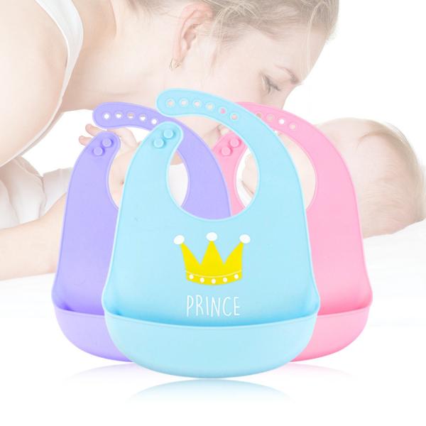 Feeding Silicone Baby Bibs With Ultra Soft Edges Multi Color Easy To Use