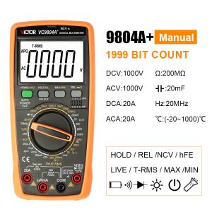 Victor VC9804A+ 9804 Pocket Multimeter True RMS AC DC 1000V 20A multimeter