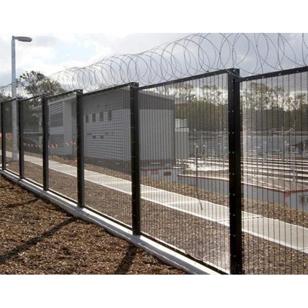 Quality 2.2m Height Anti Climb Security Fencing 358 Pvc Coated Green Color With H Type Post wholesale