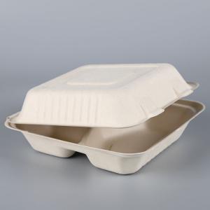 3 parts sugarcane bagasse pulp biodegradable compostable food paper boxes