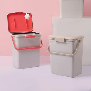 Cheap Stylish Garbage Can Portable Deodorizing Trash Bin With Handle for Reducing Odors With Washable Inner Box for sale