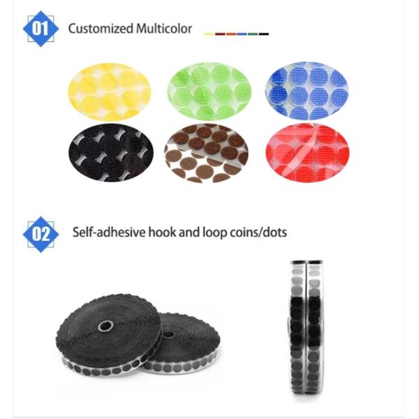 40% Polyester 60% Nylon Hook And Loop Dots Multi Purpose 2500 Peeling