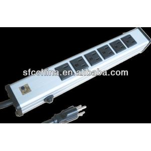 Cheap SFC306-612B aluminium alloy UL approved American 6-outlet power strip, with 15A curcuit breaker for sale