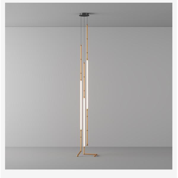 Retro Stainless Steel chandelier Minimalism Designer Living Room linear chandelier(WH-MI-392)