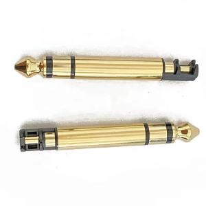 Gold Plated 6.35mm Mono 50L Audio Male Earphone Plug Connector With Thread For