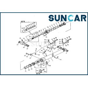 China Komatsu Arm Cylinder Service Kit 208-63-62100 2086362100 Arm Cylinder Seal Kit For PC400-3 PC400LC-3 on sale
