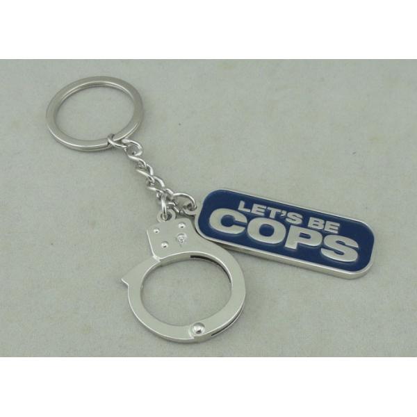 Quality Cops Promotional Keychain Zinc Alloy Soft Enamel With Silver 42 mm wholesale
