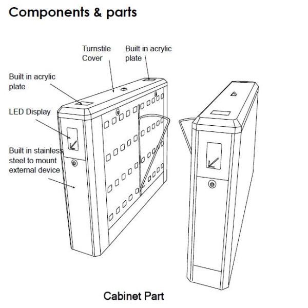 600mm Retractable Bi directional Flap Barrier Gate WITH high sensitivity infrared photocell