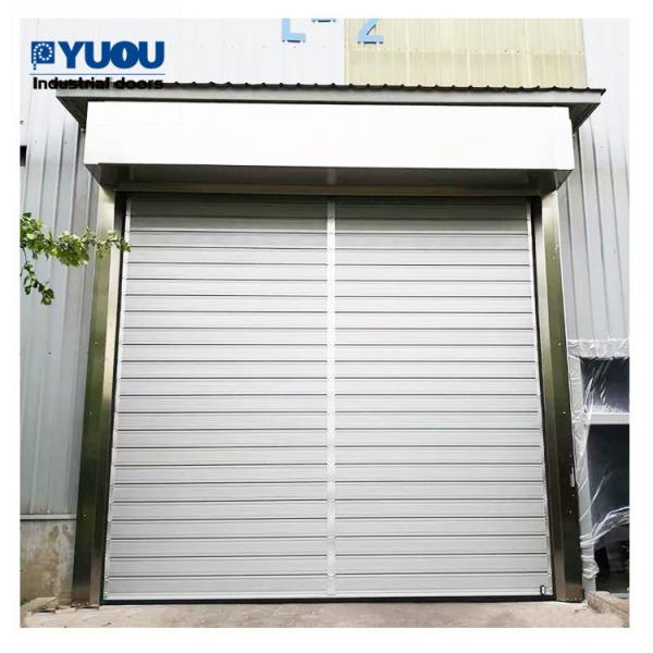 Wind Resistance White Aluminium Front Door With Photocell Sensor And Emergency