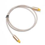 Toslink Knited Rope With Plated Frosted Metal Shell OD4.0 Plug For Car Speaker