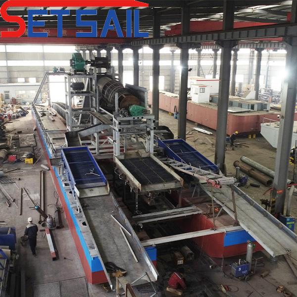 Total Length 24m-38m River Mining Diamond Dredger with Chain Bucket and
