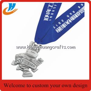 Die Casting 3D Raised Running Medals, Zinc Alloy Die Casted Sport Medallions