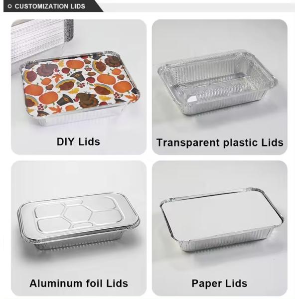 500ml 900ml 1000ml Foil Tray Disposable Food Aluminium Foil Container Foil Pan With Lid