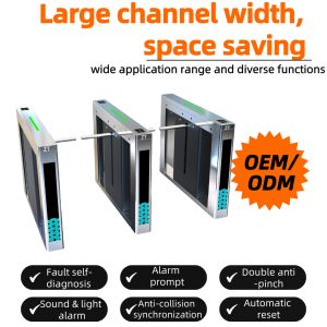 Zento Drop Arm Swing Turnstile with DC12V/AC220V Power Supply 1400x160x980mm