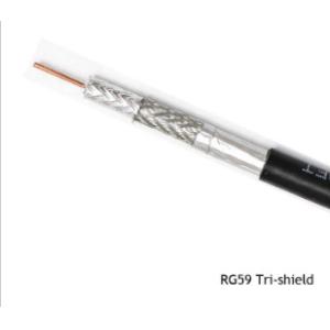 Tri - Shield 67% AL Braiding RG59 Coaxial Cable CMR PVC for Broadcasting