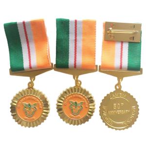 Custom Commemorative Souvenir Medals Woven Polyester Nylon Medal Ribbon